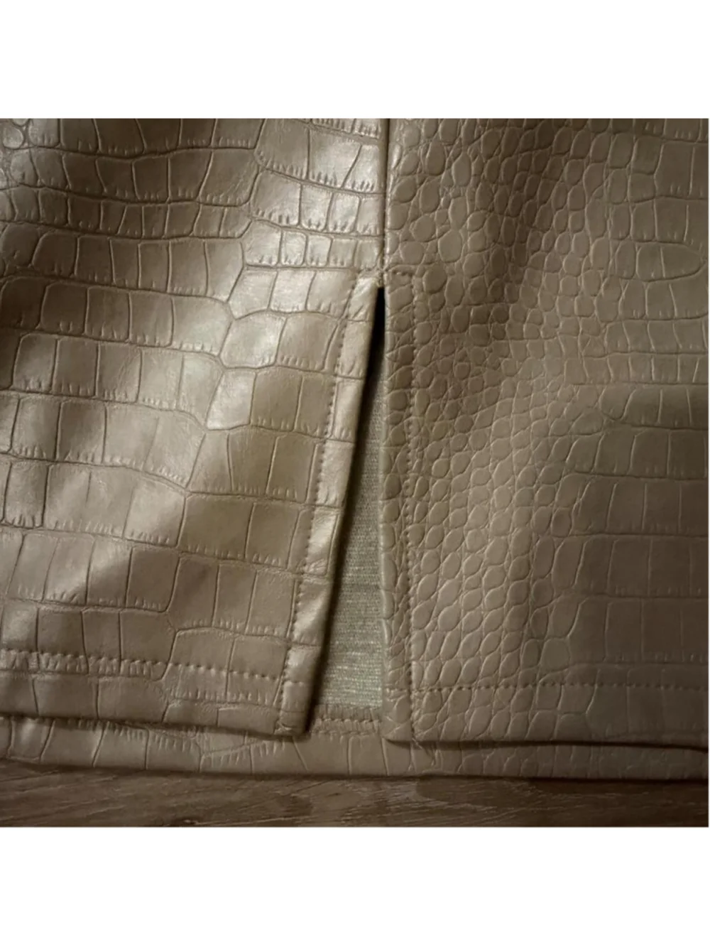 Croc embossed faux leather mini skirt